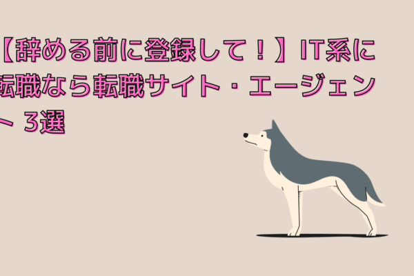 【辞める前に登録して！】IT系に強い転職サイト・エージェント　　3選